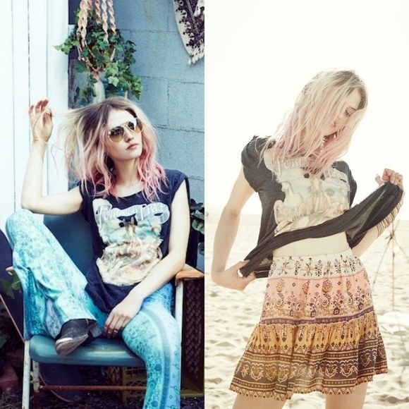 Rare spell forever free tee charcoal gray S designs and the gypsy collective top - Picture 8 of 16